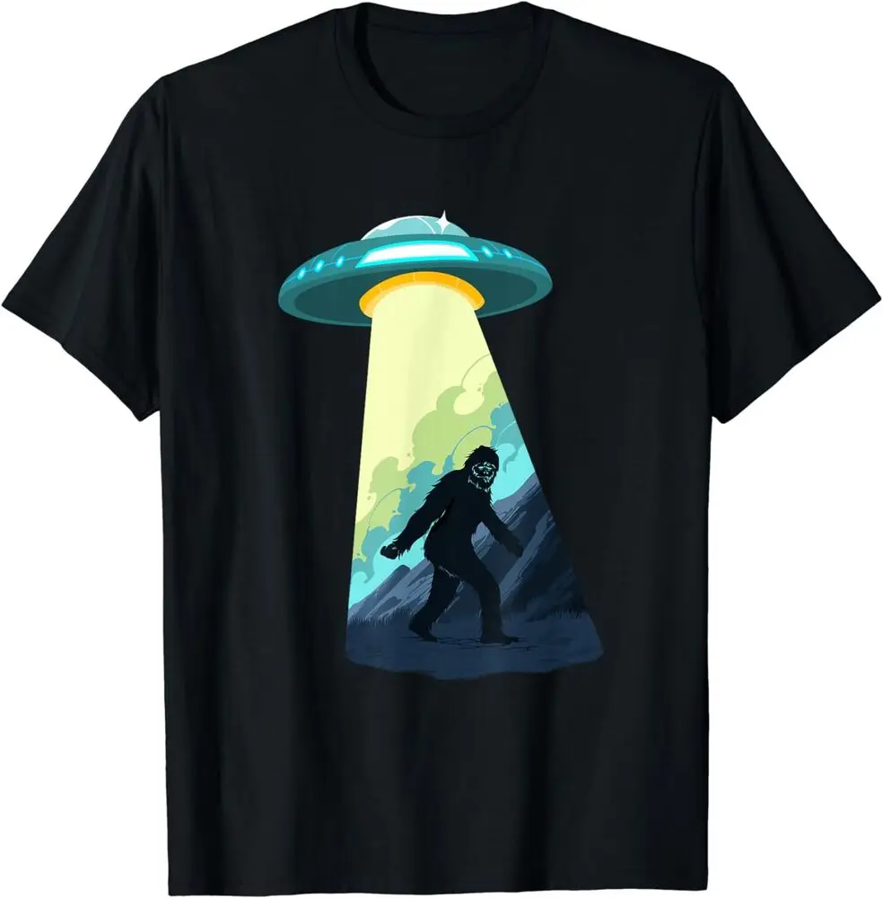 Bigfoot Is An Alien From A UFO Sasquatch Graphic Novelty T-Shirt Unisex T-shirts For Man Woman Short Summer Tees Casual Cotton