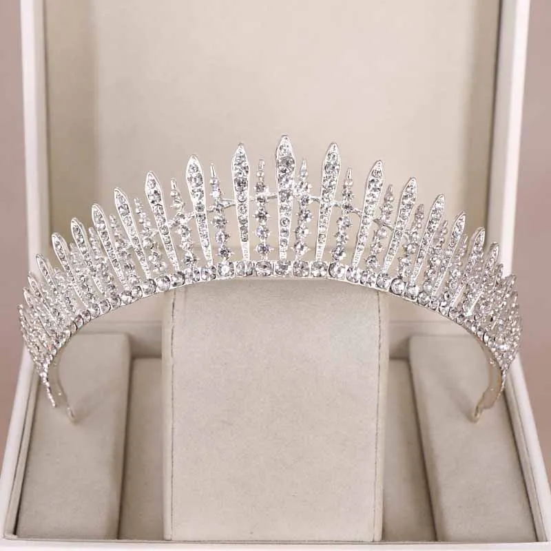 Bridal Crown Elegant Wedding Hair Accessories Sparkling Rhinestone Tiara Hair Jewelry Luxury Princess Birthday Party Hairbands