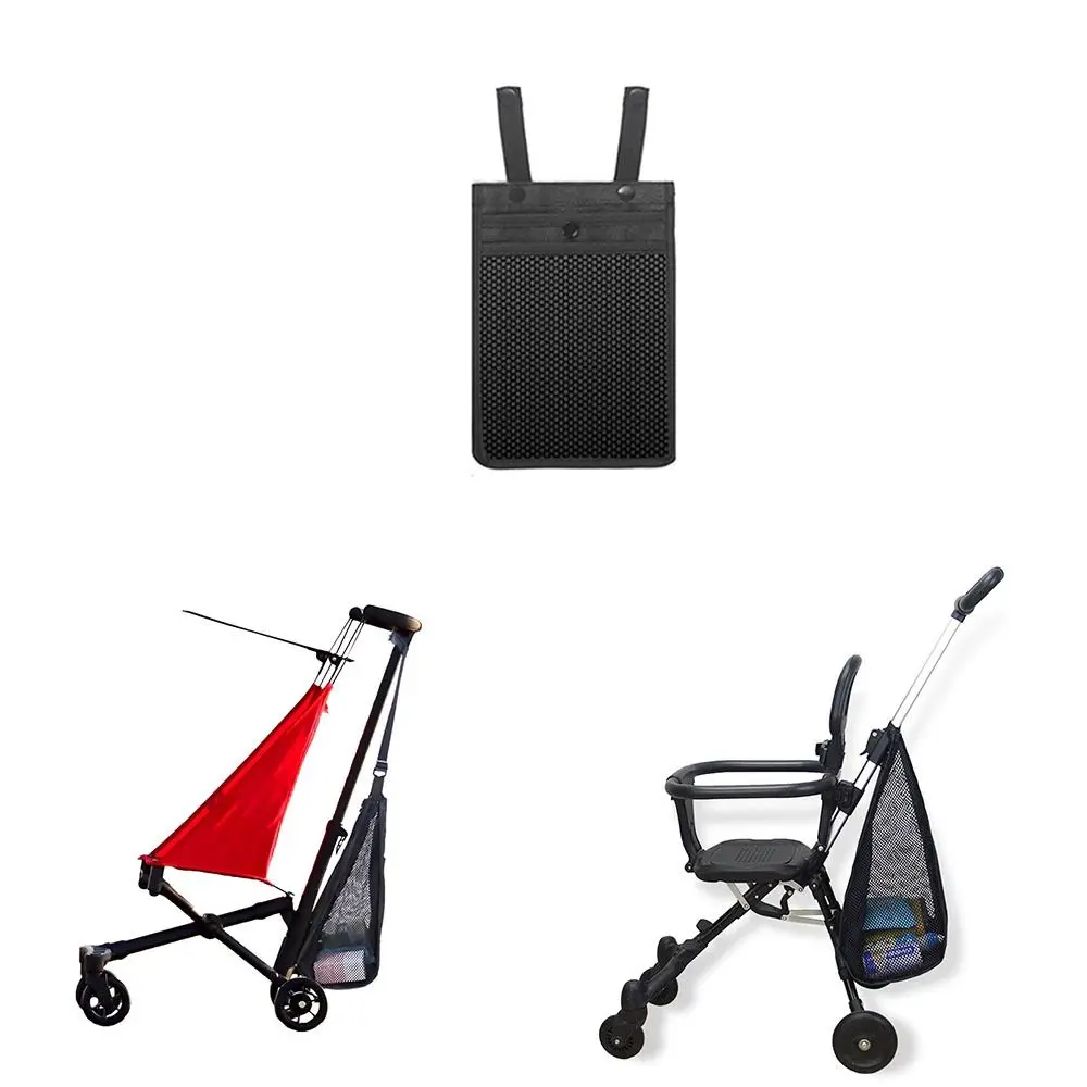 Mesh Baby Stroller Net Pocket Large Capacity Pram Buggy Baby Pram Organizer Stroller Accessories Solid Color