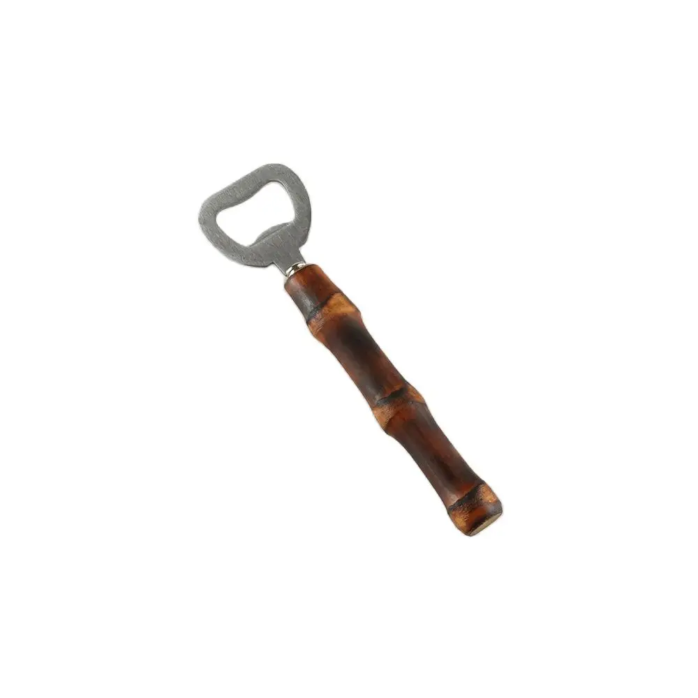 

2025 New Creative Vintage Retro Kitchenware Kitchen Can Opening Tool Wood Black Bamboo Root Bar Beer Bottle Opener