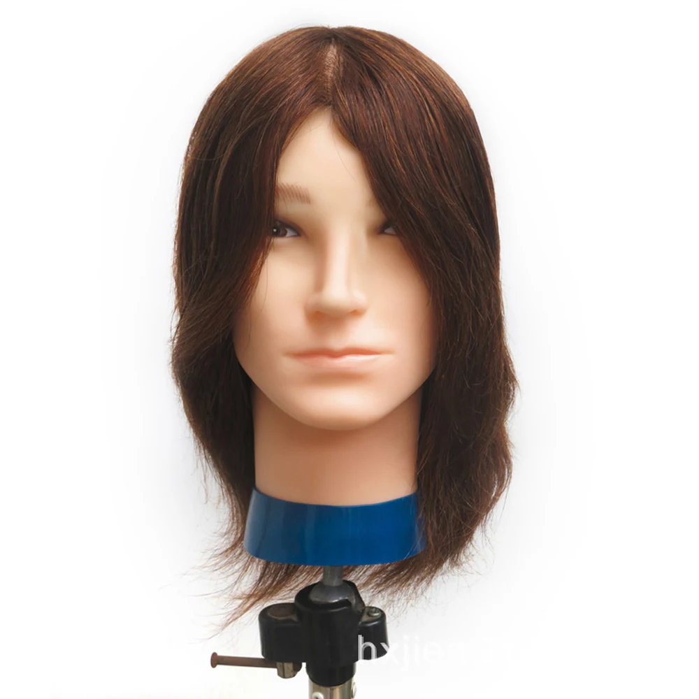 

Профессиональная мужская тренировочная голова, красота, короткий манекен, модель головы, моделирование макияжа с человеческими волосами для стрижки парикмахеров