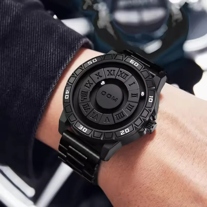 DOM 1726 Design créatif montre pour hommes à Quartz Concept de boule magnétique à la mode Cool à la mode minimaliste montre à Quartz étanche