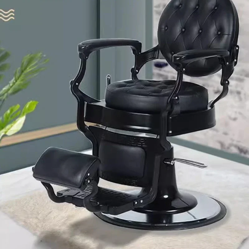 

Vintage Barber Chairs Man Hairdressing Chair Ergonomic Swivel Hydraulic Saloon Aesthetic Owl Spa Pedicure Cover Leather Electric