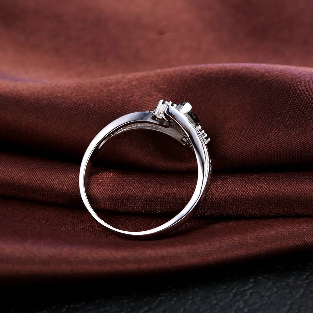925 Sterling Silver Color Pierścionek zaręczynowy Biżuteria modowa Klasyczny styl Austriacki kryształ Prong Setting Kobiety Dziewczyny Hurtownia — zdjęcie 6
