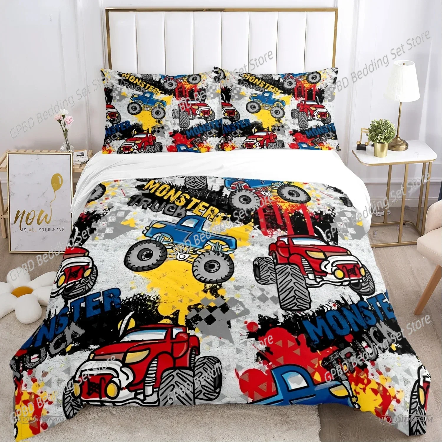 

Monster Truck Catroon Monster Jam 3D NEW Duvet Cover Pillowcase Bedding Set Adult Boy Girl Bedroom Children Single Double Large