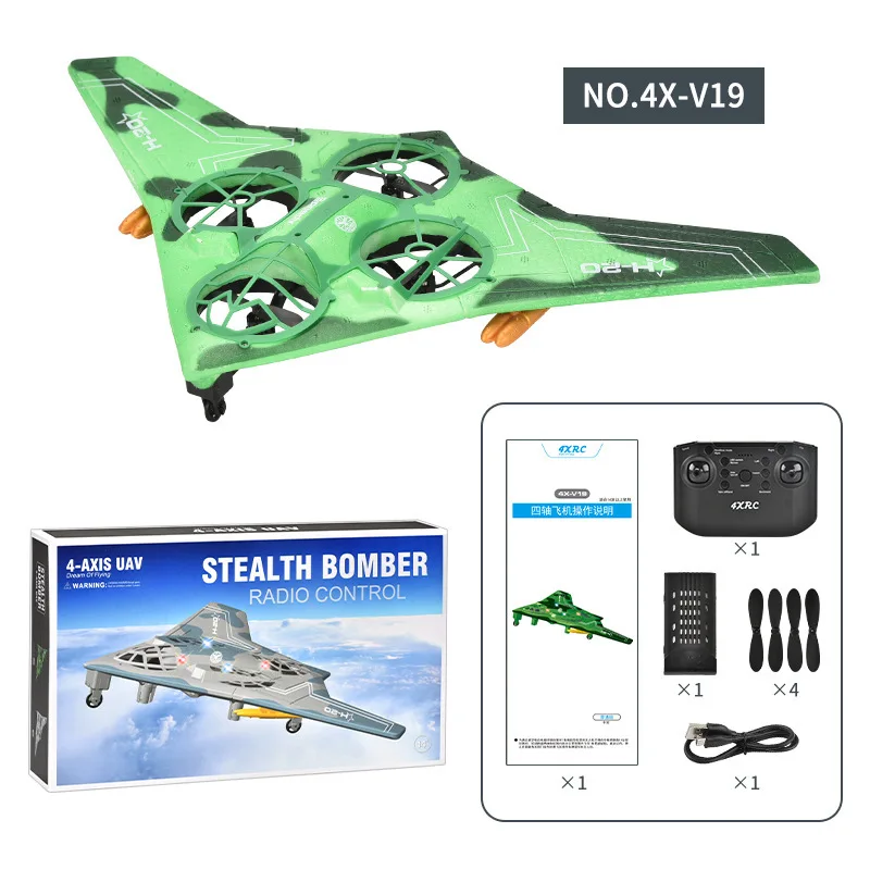 V19 RC Vliegtuig Schuimzweefvliegtuig Model 4-ASIS UAV Strategische Stealth Bomber Stijl B2 Stunt Fighter Afstandsbediening Vliegtuig Speelgoed Cadeau