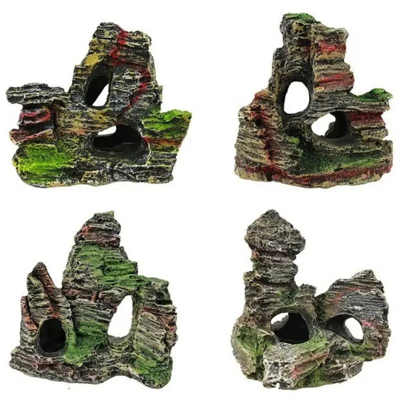 Aquarium Resin Wooden Simulation Cave Model Fish Tank Landscaping Ornaments Decaying Trunk Betta Fish Driftwood With Holes Caves