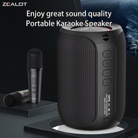 ZEALOT S62M 15W Wireless Speakers With Two Wireless Microphones, Dual Pairing, 3600mAh Battery, 12 Hours Playtime Loud Stereo.