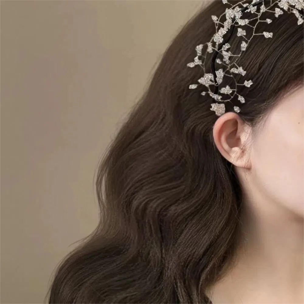 

Korean Style Fairy Vintage Headband Luxury Green Crystal Beaded Hair Hoop Hair Ornaments Elegant Wedding Headwear