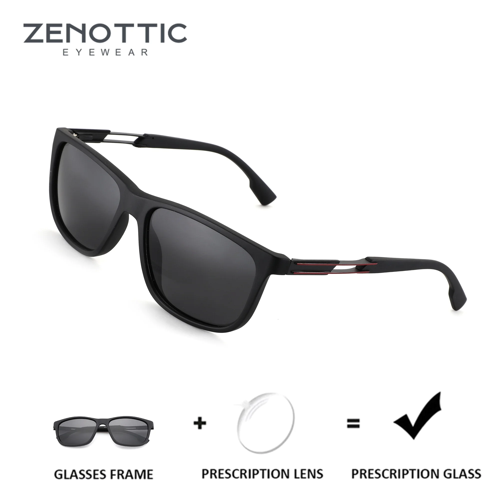 

Солнцезащитные очки ZENOTTIC TR90 квадратной формы с поляризацией UV400 для мужчин, оптические солнцезащитные очки для коррекции близорукости, прогрессивные очки для вождения