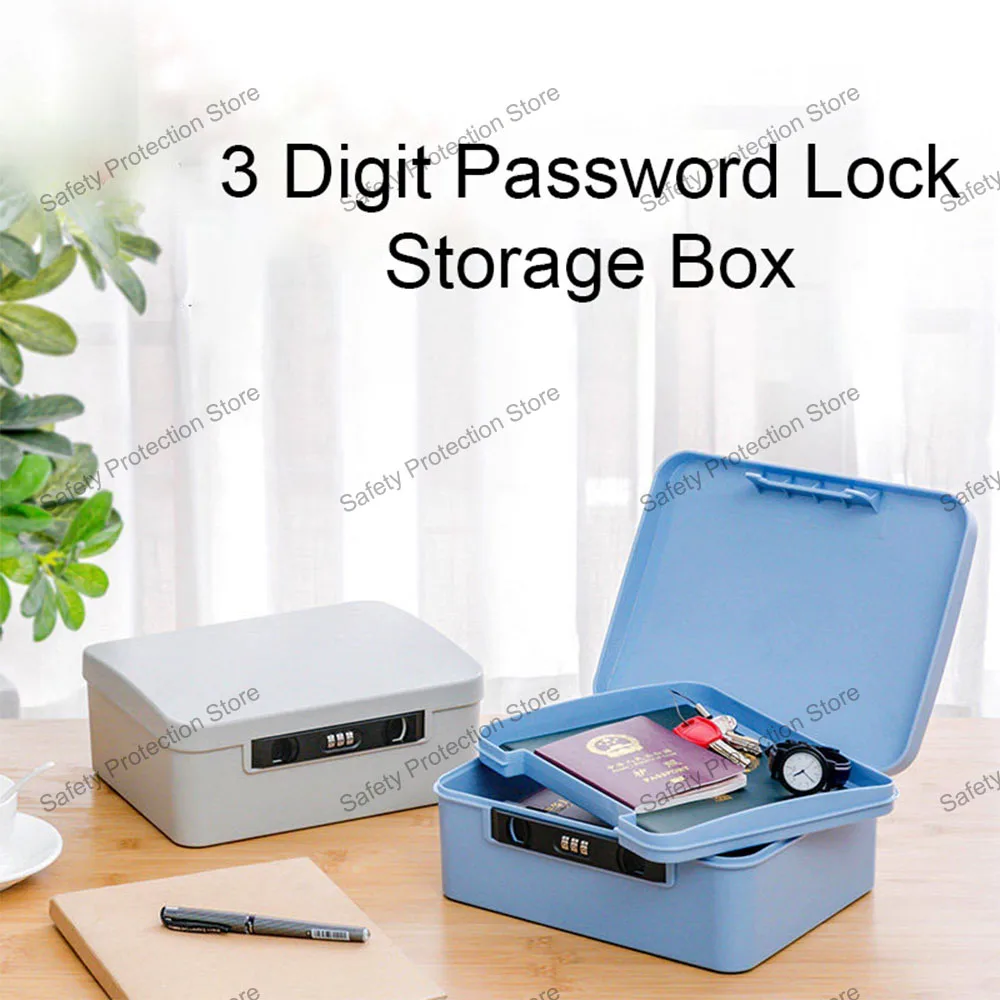 3 Digit Password Safe Box Cash Jewelry Passport Document Privacy Security Storage Box Car Household Travel Lock Organizer Case