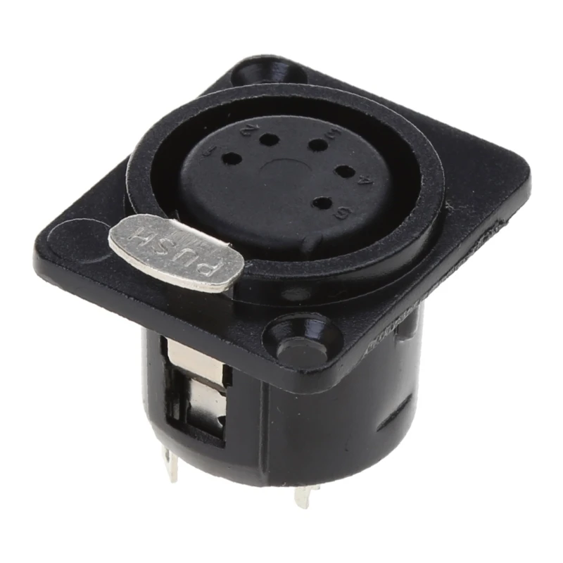 base femmina a 5 pin Connettore XLR-F per montaggio a pannello con presa quadrata