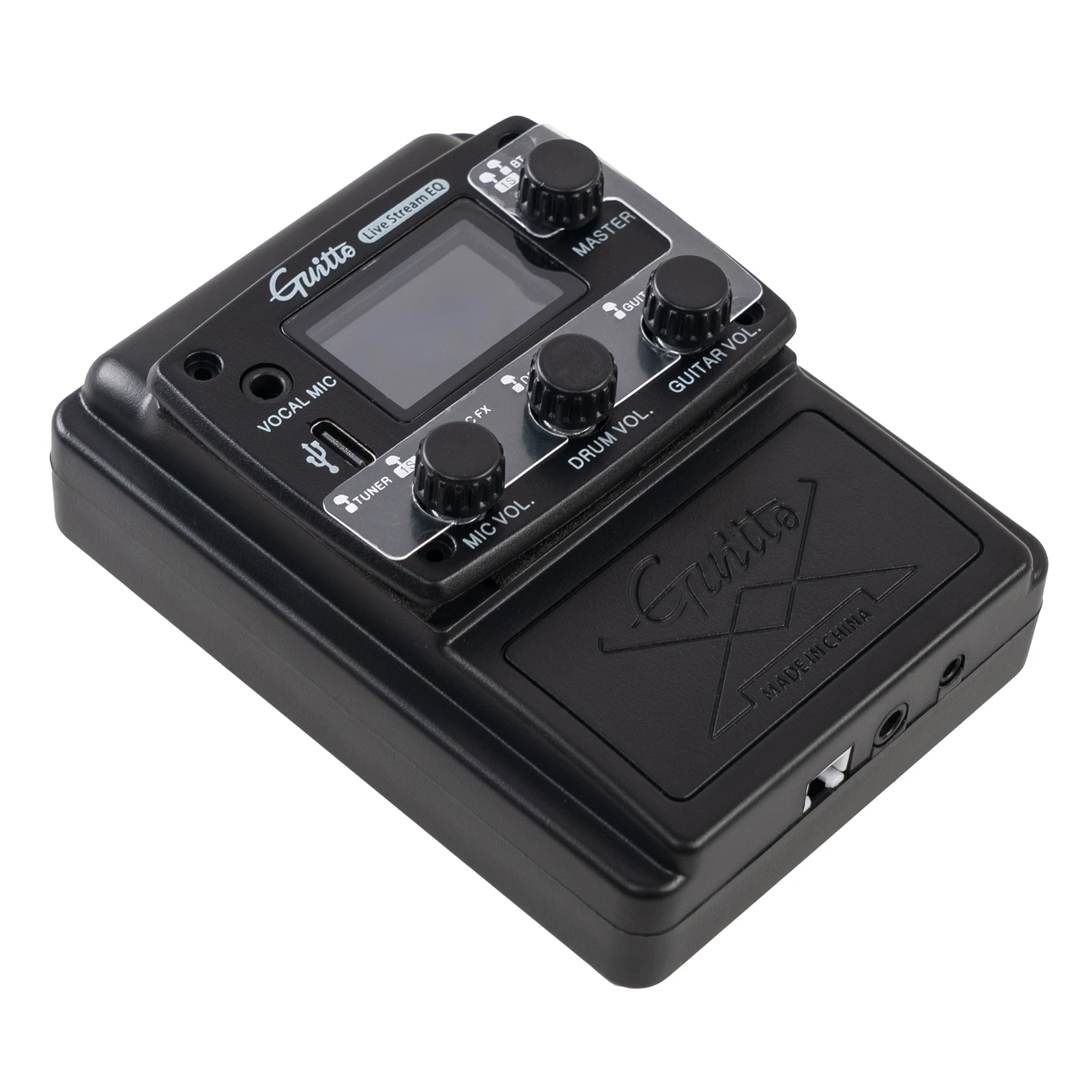 Guitto الغيتار الصوتي متعدد الوظائف لاقط الاهتزاز GGP-05 للبث المباشر البث المباشر الرقمي EQ مع ميكروفون