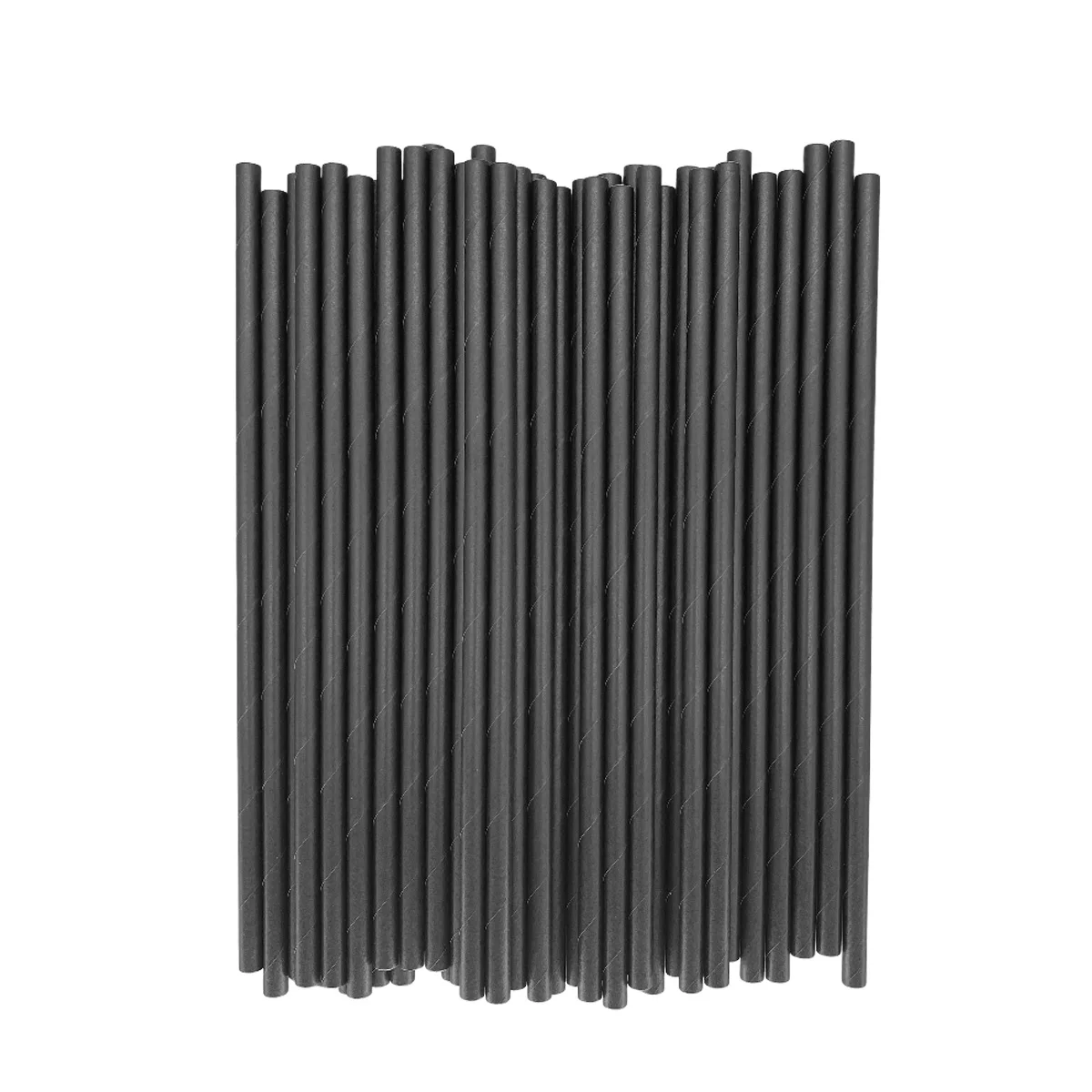 600Pcs Super Black Artist Paper Straw Food Grade Material Bar,Hotel,Canteen Tableset Eco-Friendly Disposable Accessories