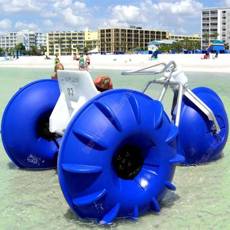 Attraction Inflatable 3 Wheel Water Bike Floating Water Bike Pedal Boats
