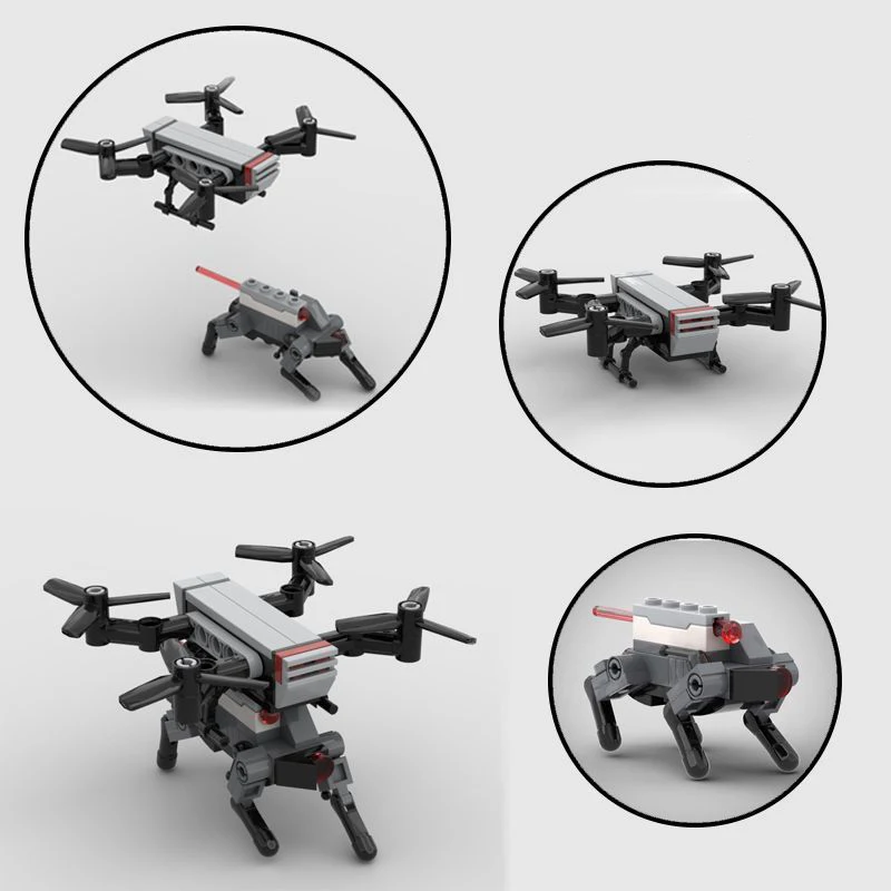 Military Mechanical Wolf/UAV Model With Emitter Building Blocks High-Tech War Weapons Bricks Toys Compatible With LEGO