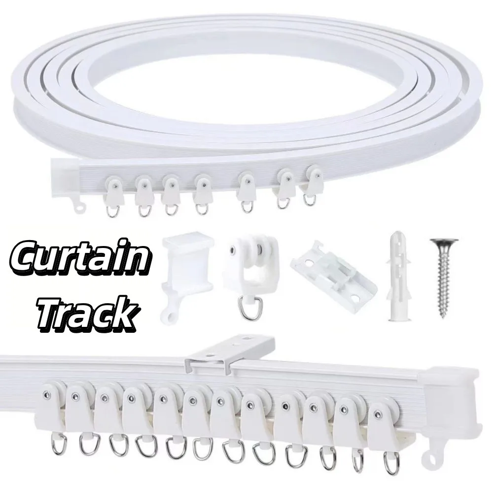 Flexible Material Flexible Curtain Track Bendable Design Self Adhesive Bendable Curtain Track Silent Track Without Punching