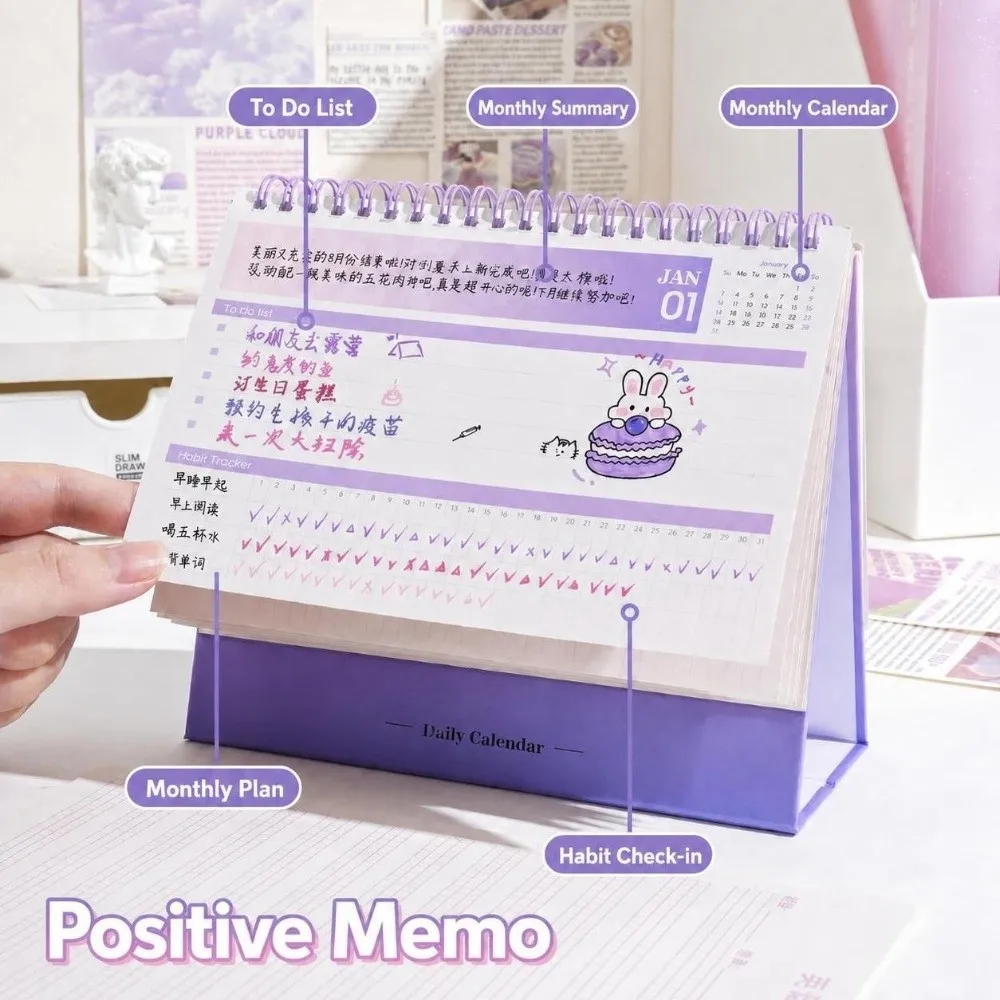 1Pc Gradient Color 2027 Desk Calendar Standing Flip Design Monthly Planner Calendar Standing Desktop Calendar Home Office