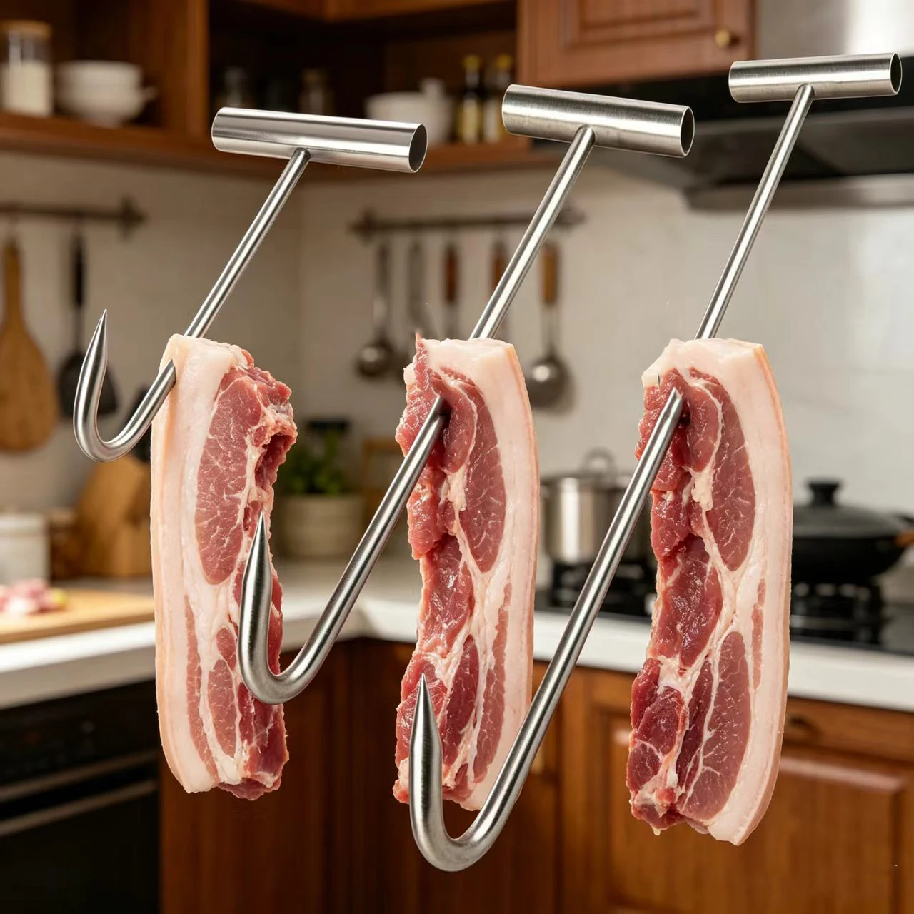 Pointed Tip T Hook Galvanized Hanging Hook For Meat Curtain Butchery Storage Steel Construction Capacity Lifting Tool