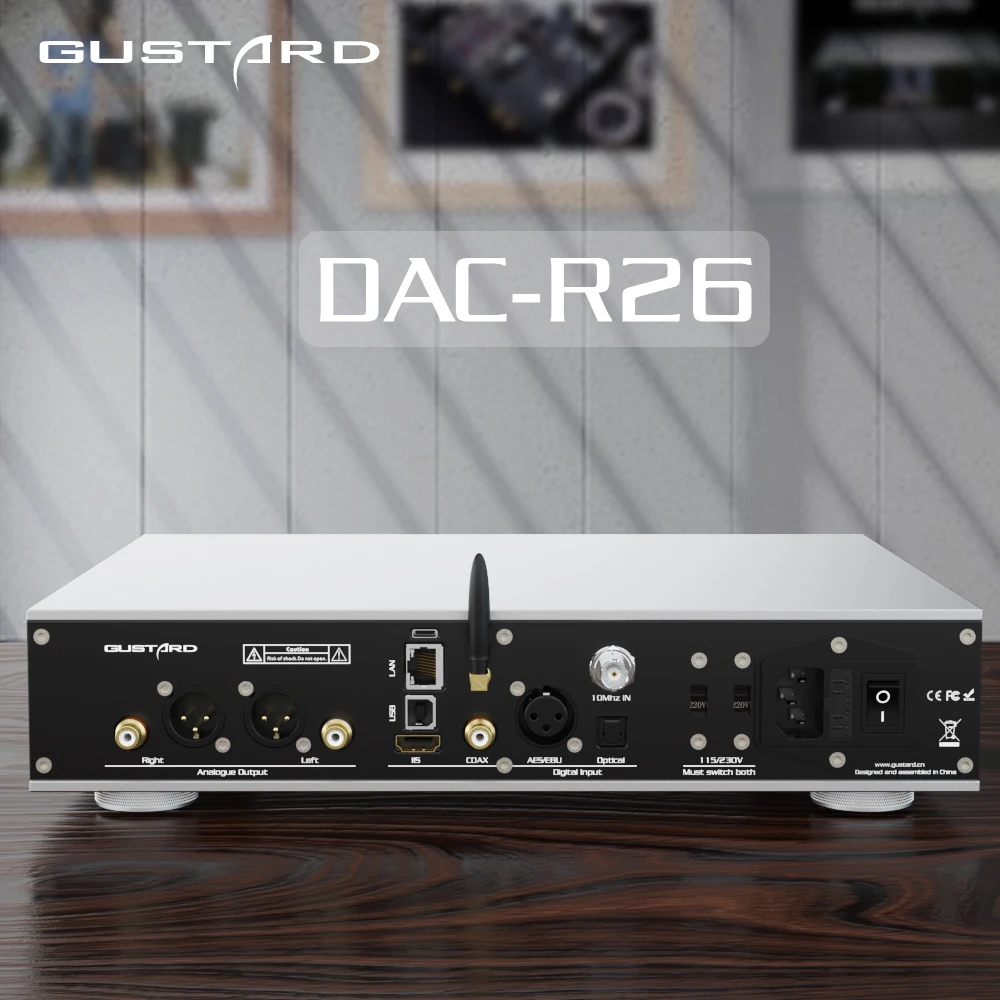 Gustard DAC-R26 R2R Architecture HIFI Desktop Bluetooth 5.0 Streamer Decoder DAC يدعم LDAC، AAC، SBC، APTX، APTX LL، APTX HD