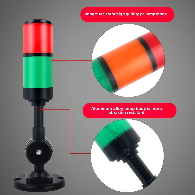 ضوء إنذار منارة برج LED بثلاثة ألوان للمعدات الصناعية لمخرطة آلة CNC، مؤشر إشارة تحذير متين ومشرق 24 فولت