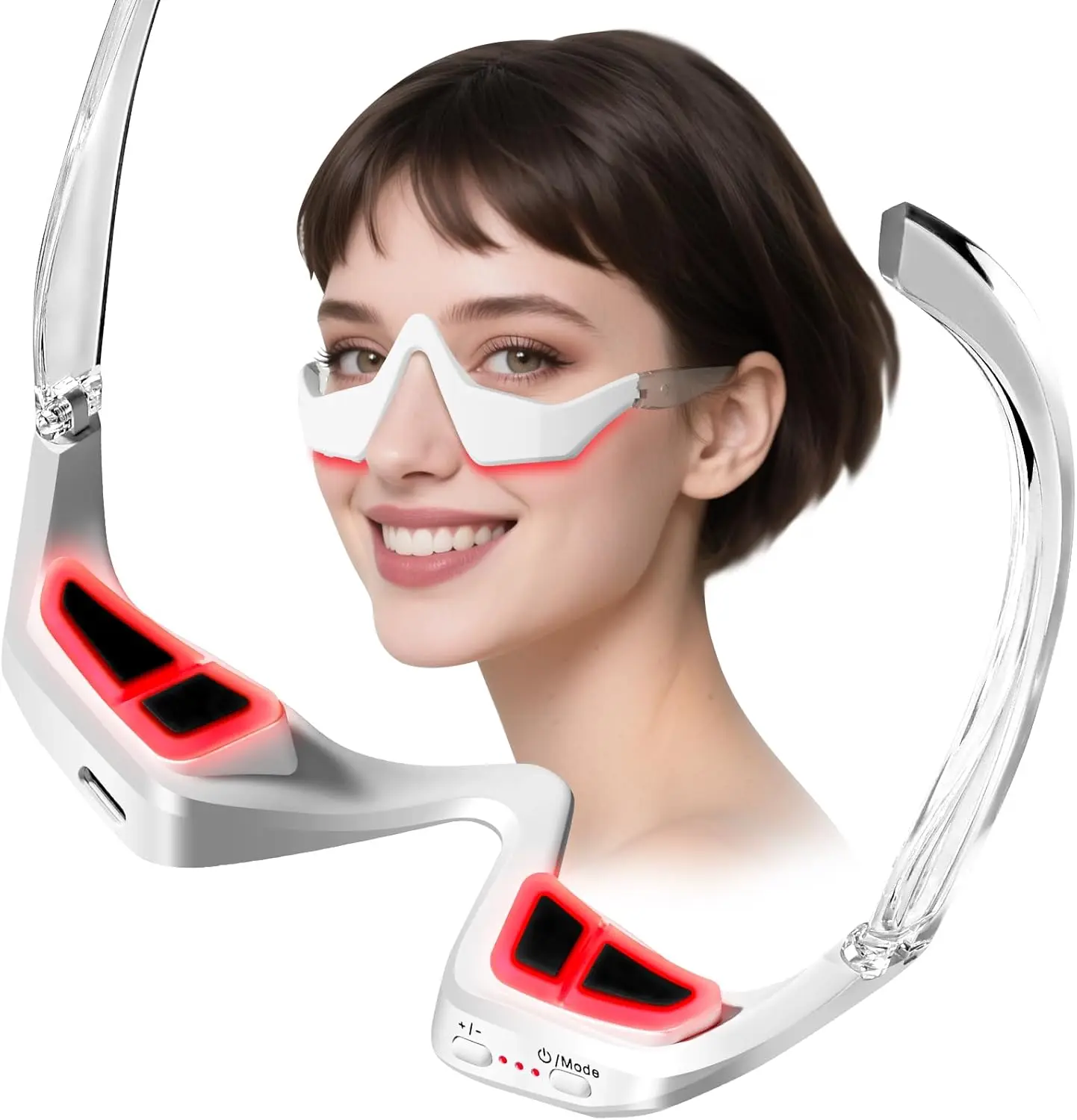 

Smart Library Red Light Eye Lift Wand 650nm Microcurrent Vibration 3D Contour Dark Circle Eye Bag USB Recharge 3 Mode OE