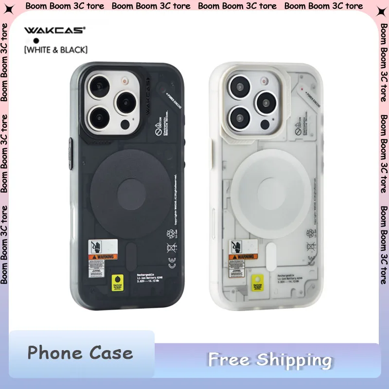 

Матовые чехлы для телефонов Wakcas Mecha Cover IPhone14/15/16 Pro Max, чехол Magsafe с магнитной беспроводной зарядкой для IPhone, матовый чехол в подарок