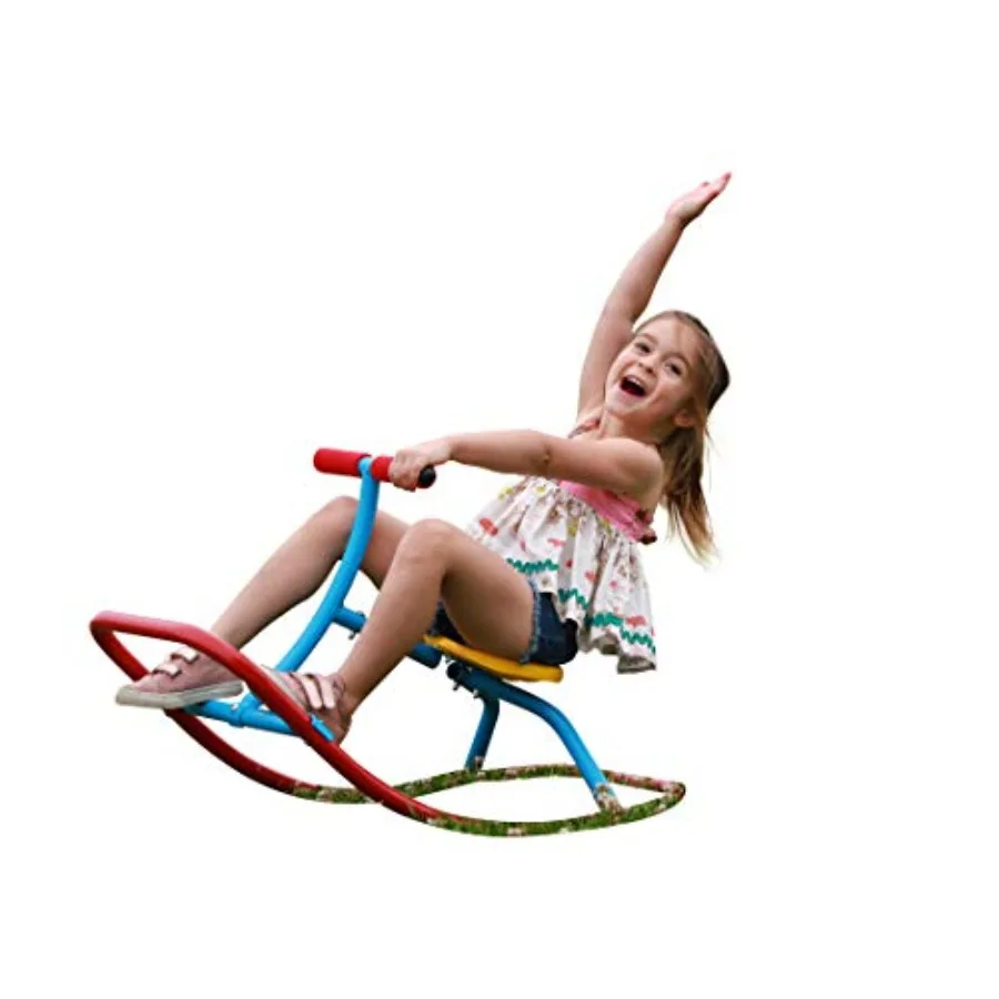Indoor Single Rocking Seesaw, Safety-Stable Wide Base Rocker for Ages 3 4 5, Supports Balance, Coordination and Motor Skill Dev