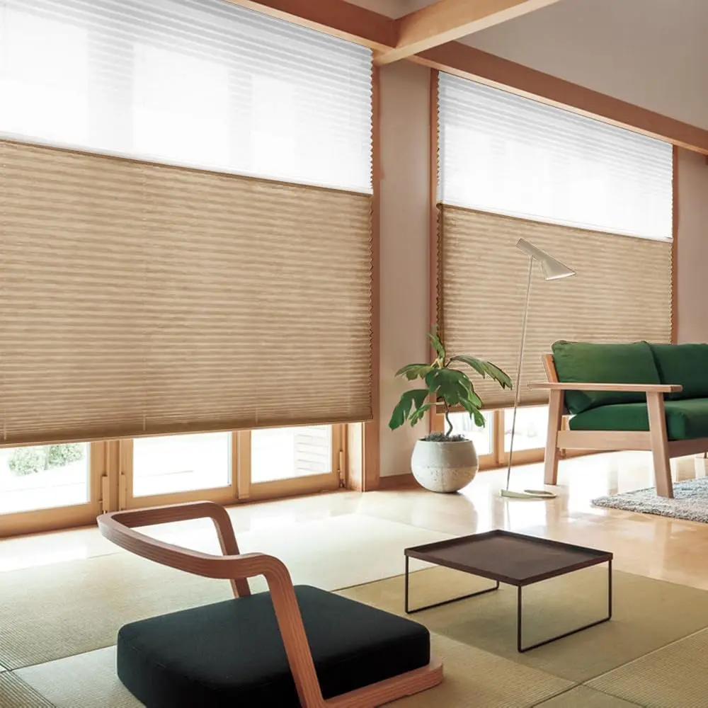 PREMIUM Double-Layer Motorized Day & Night Honeycomb Blinds FOR Bedroom Living Room Windows