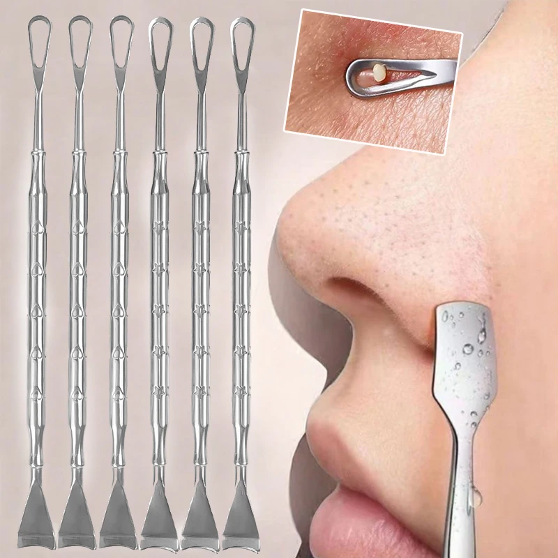 Stainless Steel Nose Blackhead Remover Push Acne Push Pimple Needle Removing Treatments Face Dead Skin Scraping Cleaning Tools