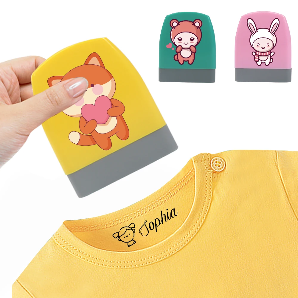 Sello con nombre personalizado para bebés y niños, sello hecho a medida, regalo DIY para niños, sección de ropa de Estudiante