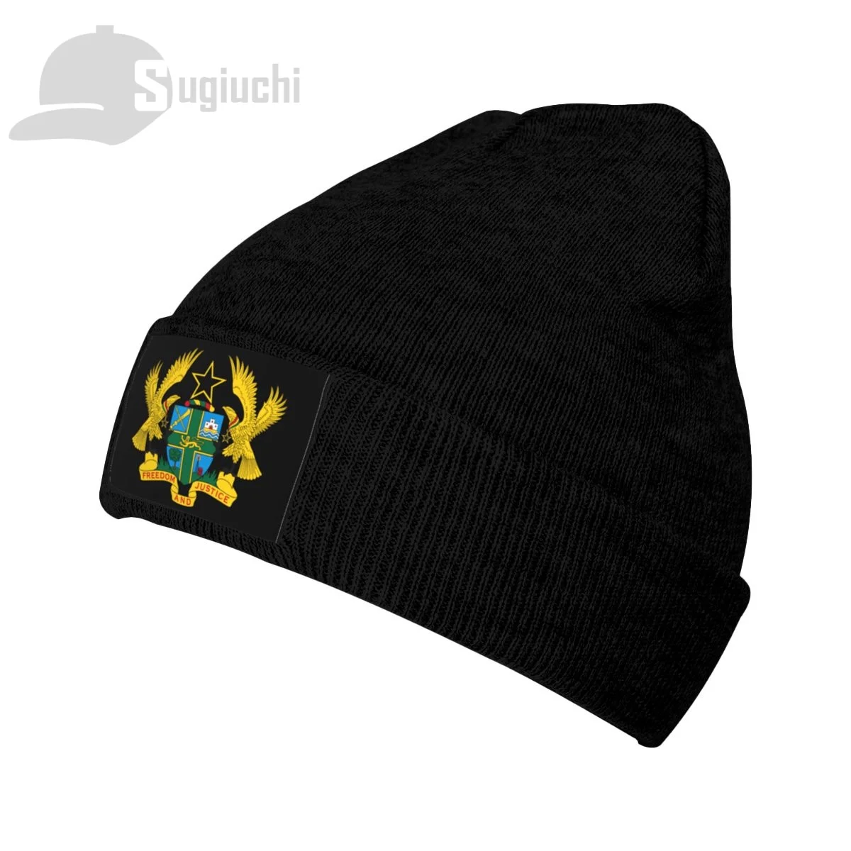 Emblem Of Ghana Country Top Print Men Women Unisex Knitted Hat Winter Autumn Beanie Cap Warm Bonnet