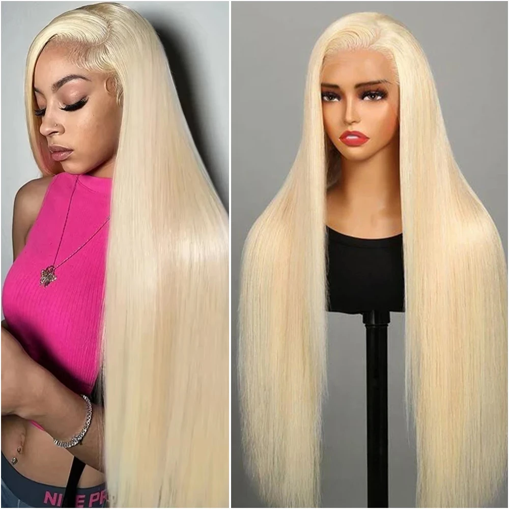

613 Lace Front Wig 100% Human Hair 13X6 Blonde Straight HD Transparent Lace Frontal Wigs Human Hair Pre Plucked With Baby Hair