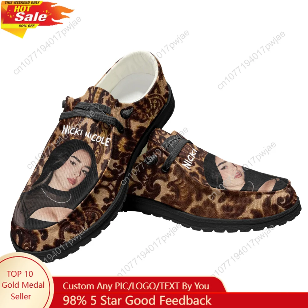 

Nicki Nicole Hip hop Rapper Flat Shoes Mens Womens Casual Shoes Outdoor Lightweight Footwear Hiking Fashion Prints Shoes