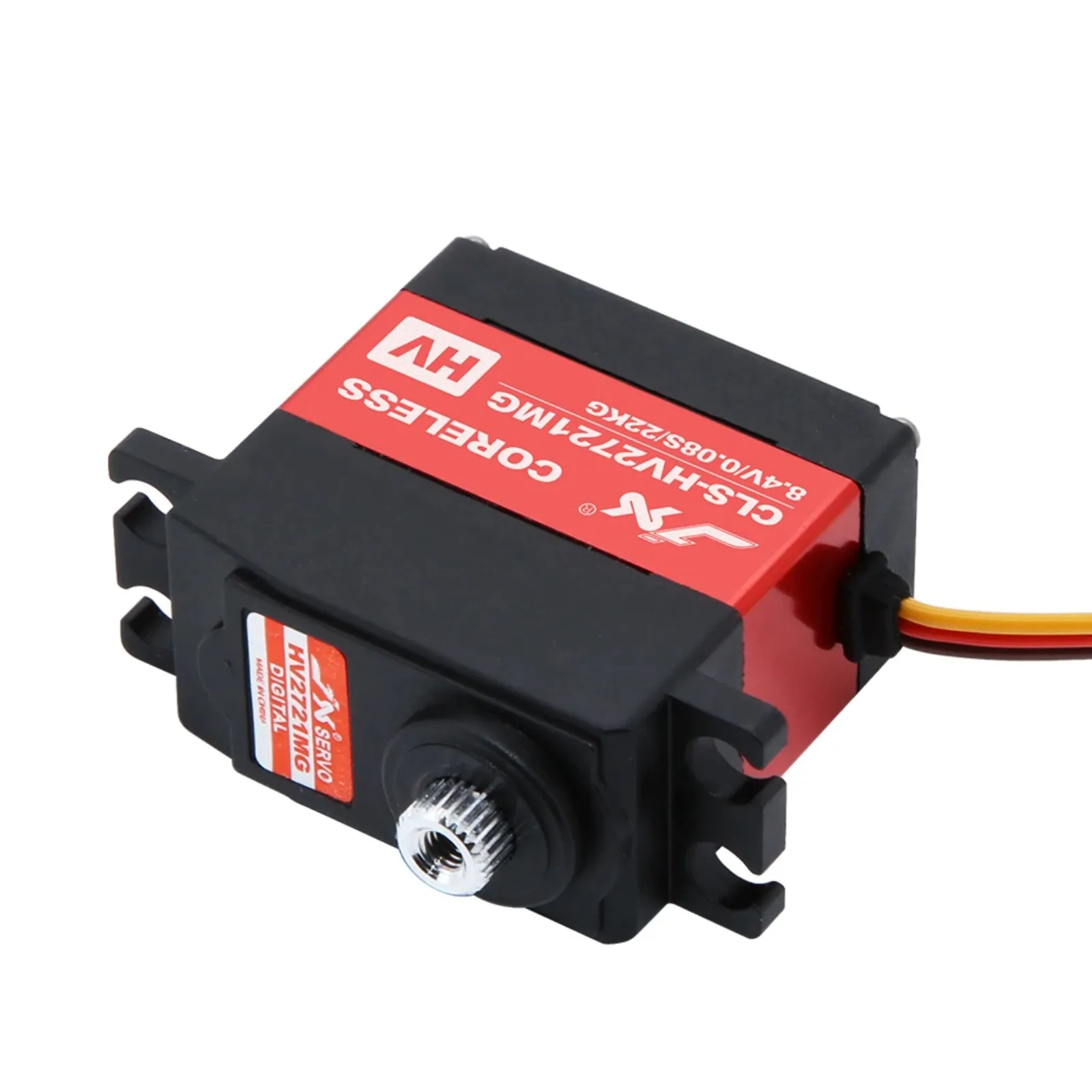 

JX CLS-HV2721MG 8.4V 22KG 0.08sec Metal Gear IP67 Waterproof Digital Coreless Motor Servo for 1/8 1/10 RC Car Robot Airplane
