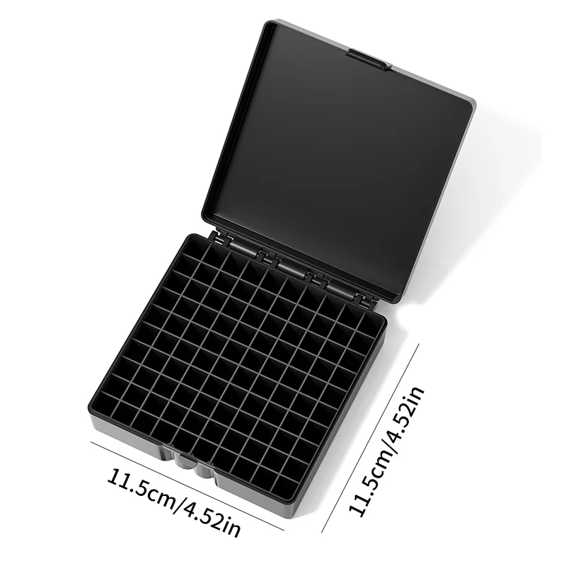 100 Round 9mm Ammo Box PP Flip-Top Cartridge Storage Case With Snap Latch For Hunting Range Reloading