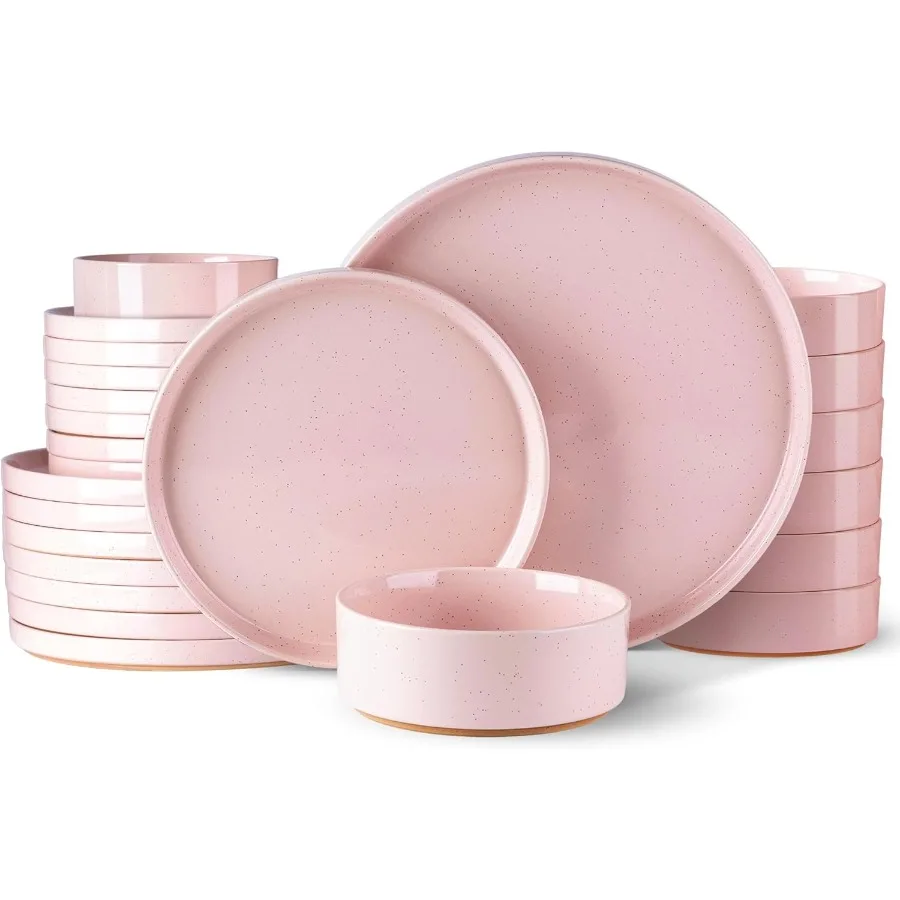 

Набор керамической посуды для 8-красочных каменных тарелок и мисок в деревенском терракотовом стиле, устойчивый к царапинам, посудомоечная машина a