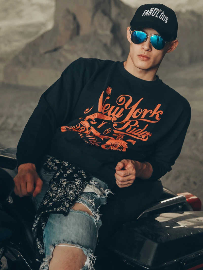 

Тяжелая мужская куртка с капюшоном в стиле ретро в американском стиле с буквенным принтом, мотоциклетная рабочая одежда с круглым вырезом, японская винтажная модная тенденция