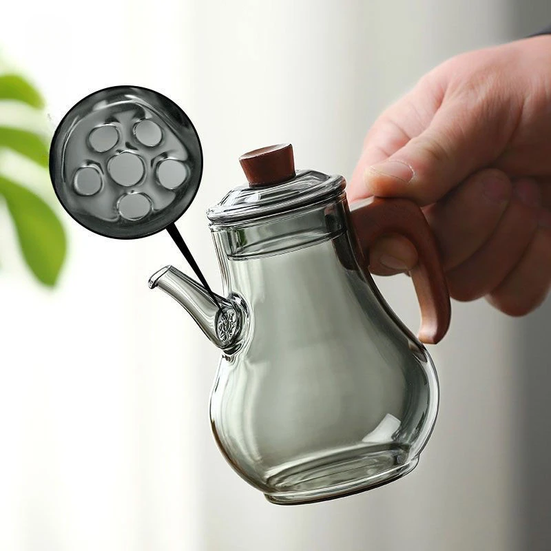 Imitation Song Glass Holding Teapot Heat-resistant Glass Green Tea Maker Transparent Small Decanter Creative Mini Teapot Teaware