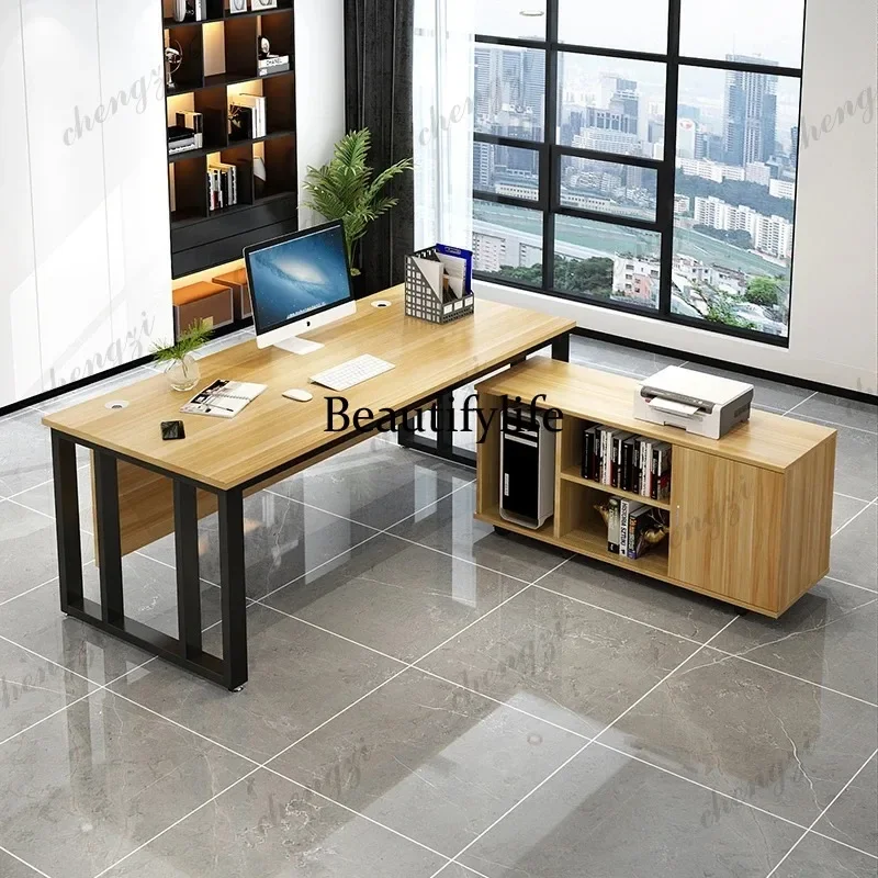 X188 Large Bedroom Luxury Office Desk L Shape Upgrade Wooden Modern Computer Desk Study Storage Nordic Scrivania Da Ufficio Furn