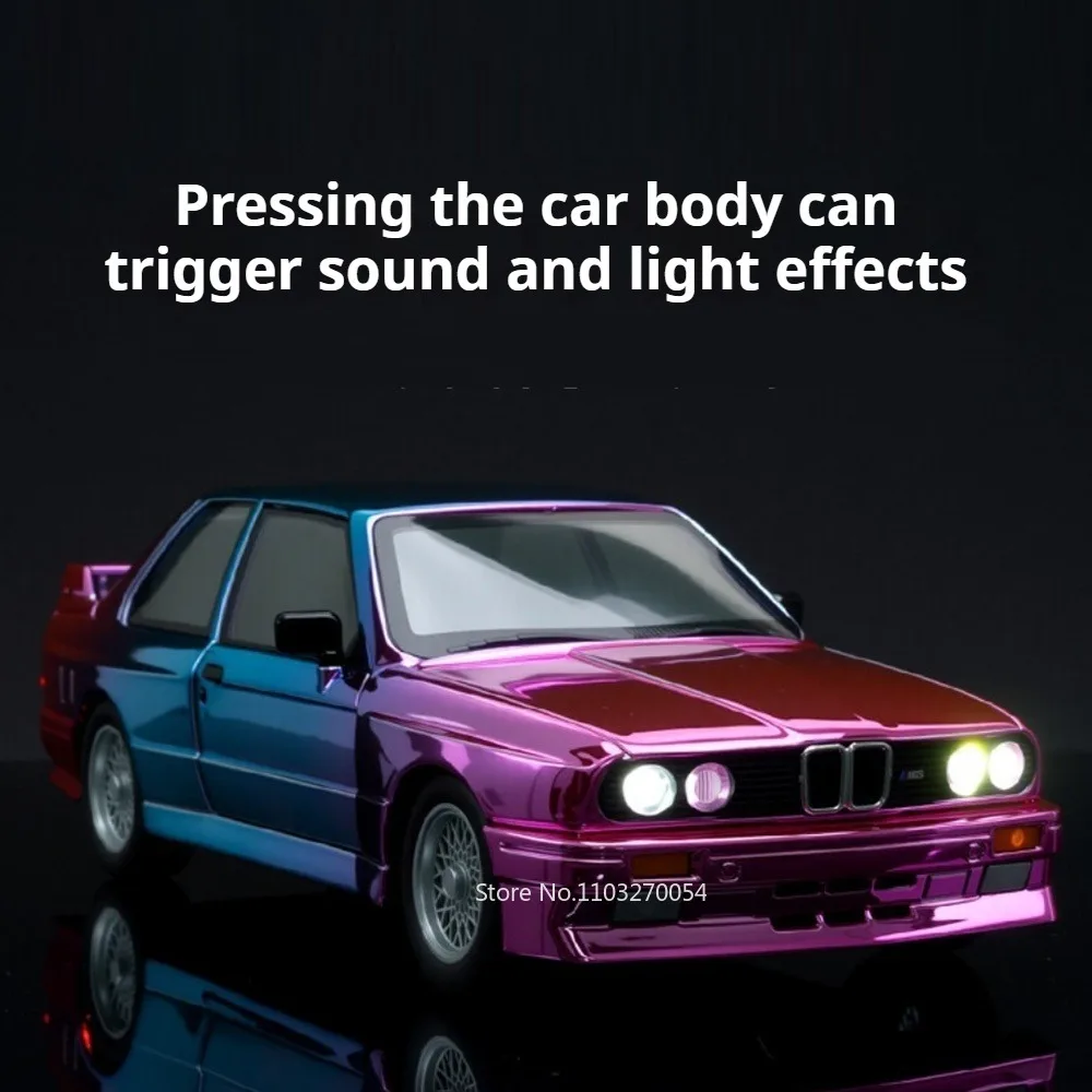 1:24 M3 Hellcat Car Model Diecast Alloy Toys Doors Opened with Sound Light Pull Back Shock Absorption Vehices Collecting Hobbies