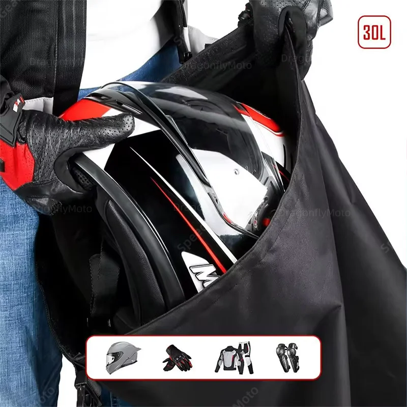 For Loncin Voge 200AC 300AC 300R 500DS 500R 650DS ER10 30L Motorcycle Helmet Bag Waterproof Password Lock Anti-Theft Luggage