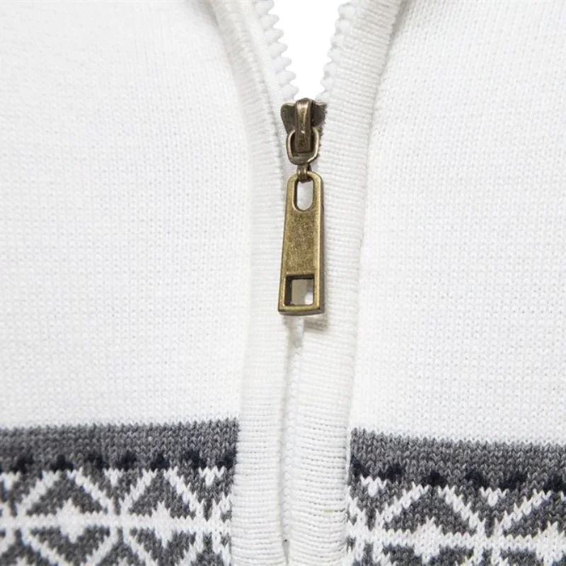 الخريف الشتاء الرجال تريكو نصف سستة البلوفرات سترة الذكور الخامس الرقبة محبوك لاعبا البلوزات غير رسمية بلوزات رجل الملابس 2XL #5