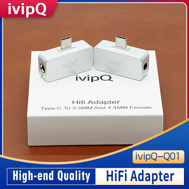 Adaptador de interface usb-c de alta fidelidade ivipQ-Q01 tipo-c para 3.5mm e 4.4mm fêmea para telefone huawei iphone 15 16 pro telefones adultos