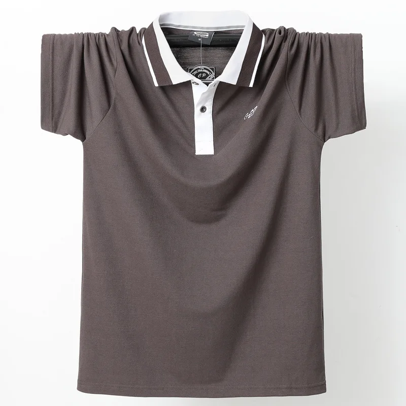 Polo de algodón puro británico de media manga para hombre, camiseta informal de negocios fina de verano, talla grande 4XL 5XL 6XL