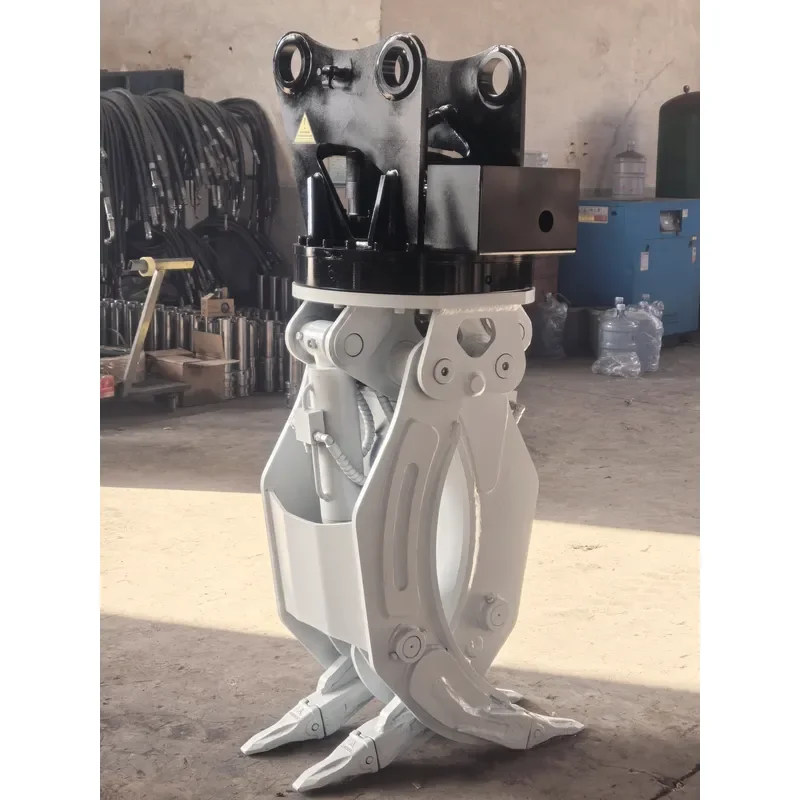 High Quality Wholesale Excavator Accessories New Construction Wood Grapples with Hydraulic Log Clamps Rotating Features