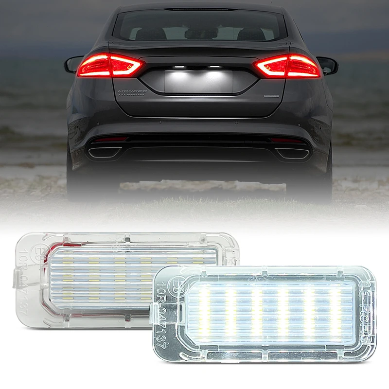 

2 шт. для Ford Focus Fiesta Mondeo S-Max C-Max Kuga Galaxy Jaguar XF белый светодиодный светильник номерного знака