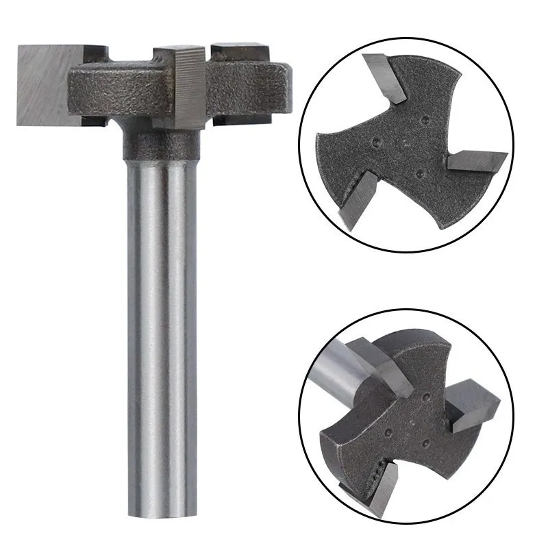 CMCP Router Bit 3 Teeth Slab Flattening Router Bit CNC Spoilboard Surfacing Router Bit T-Slot Milling Cutter For Wood