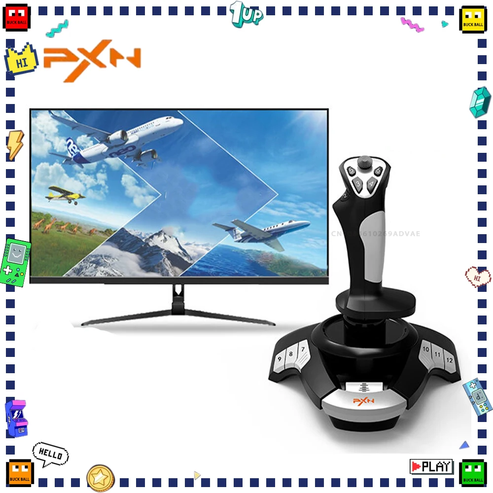 Pxn f16 vôo gaming rocker oito direções coolie chapéu controlador de aeronave vibratório para simulação de vôo fsx acessórios para pc