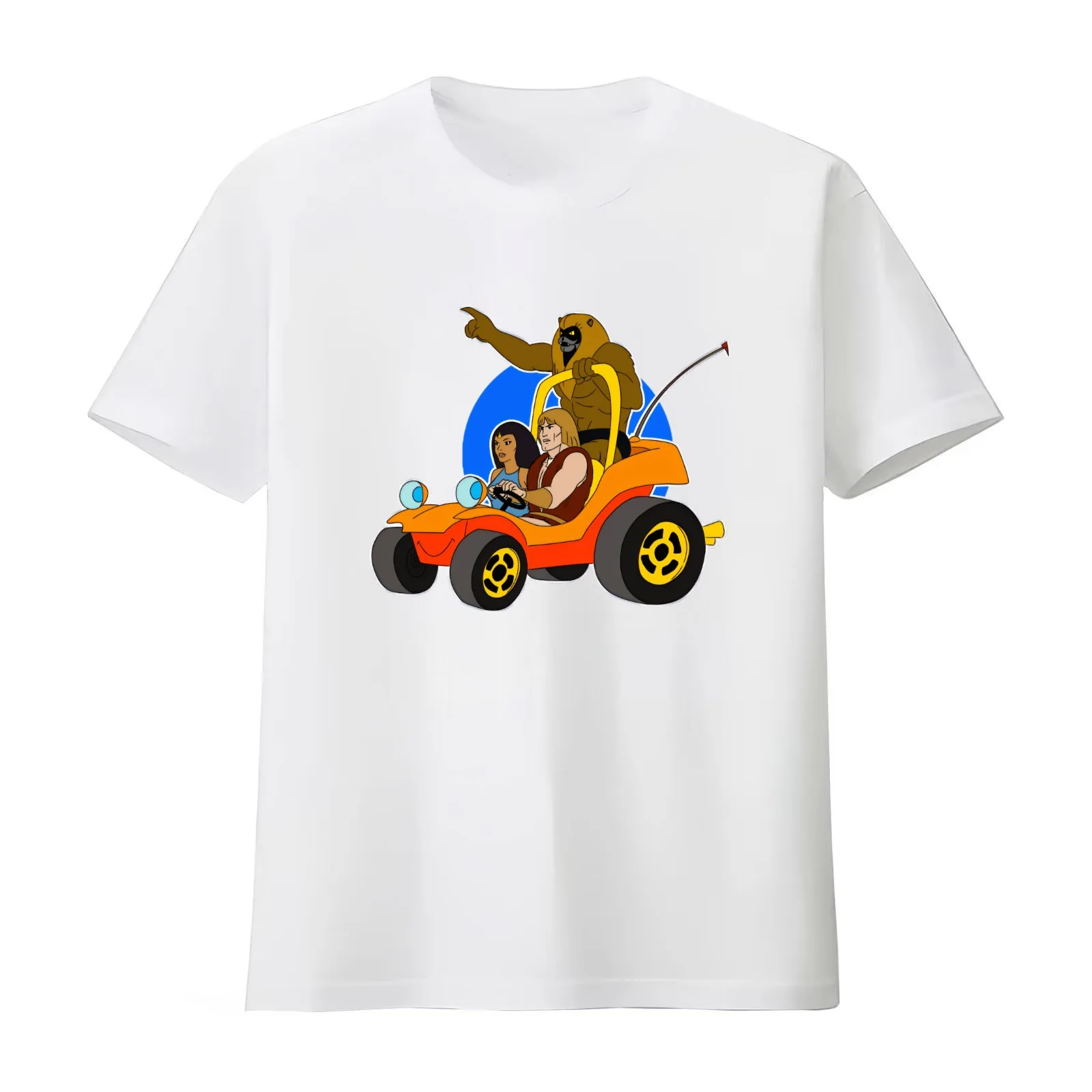 Vintage Movie Meets Speed Buggy T-Shirt Summer Casual Cotton Tee Oversized Streetwear Tops Vintage Graphic Print 100% Cotton